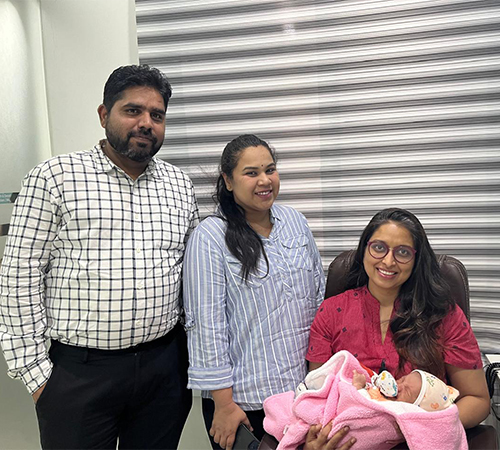 Dr. Chaitali Adkar, Gynecologist with patient family in Punawale, Pune at Hriday Mother & Child Hospital